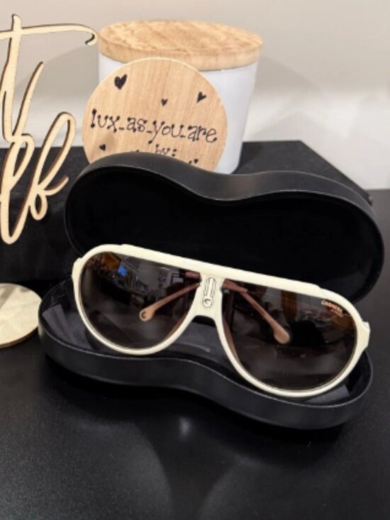 SCA005. Carrera Sunglasses, Aviator,  Cream/Offwhite, Brown Gradient Lens, UV Pr - Picture 1 of 1